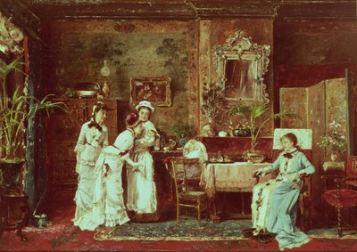 Visite à une nouvelle mère, 1879 - Mihály Munkácsy